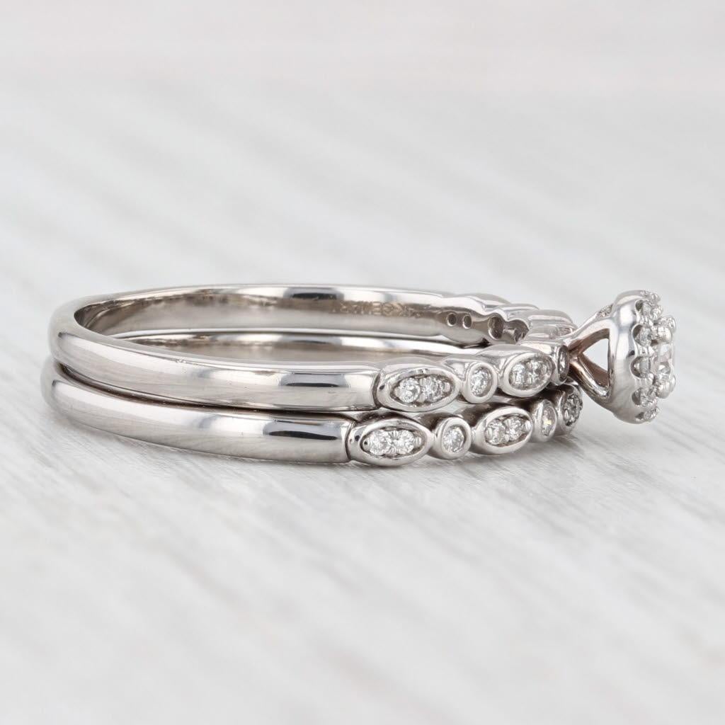 da uomo o donna Anello di fidanzamento a forma di aureola con diamante da 0,30 ct. in vendita