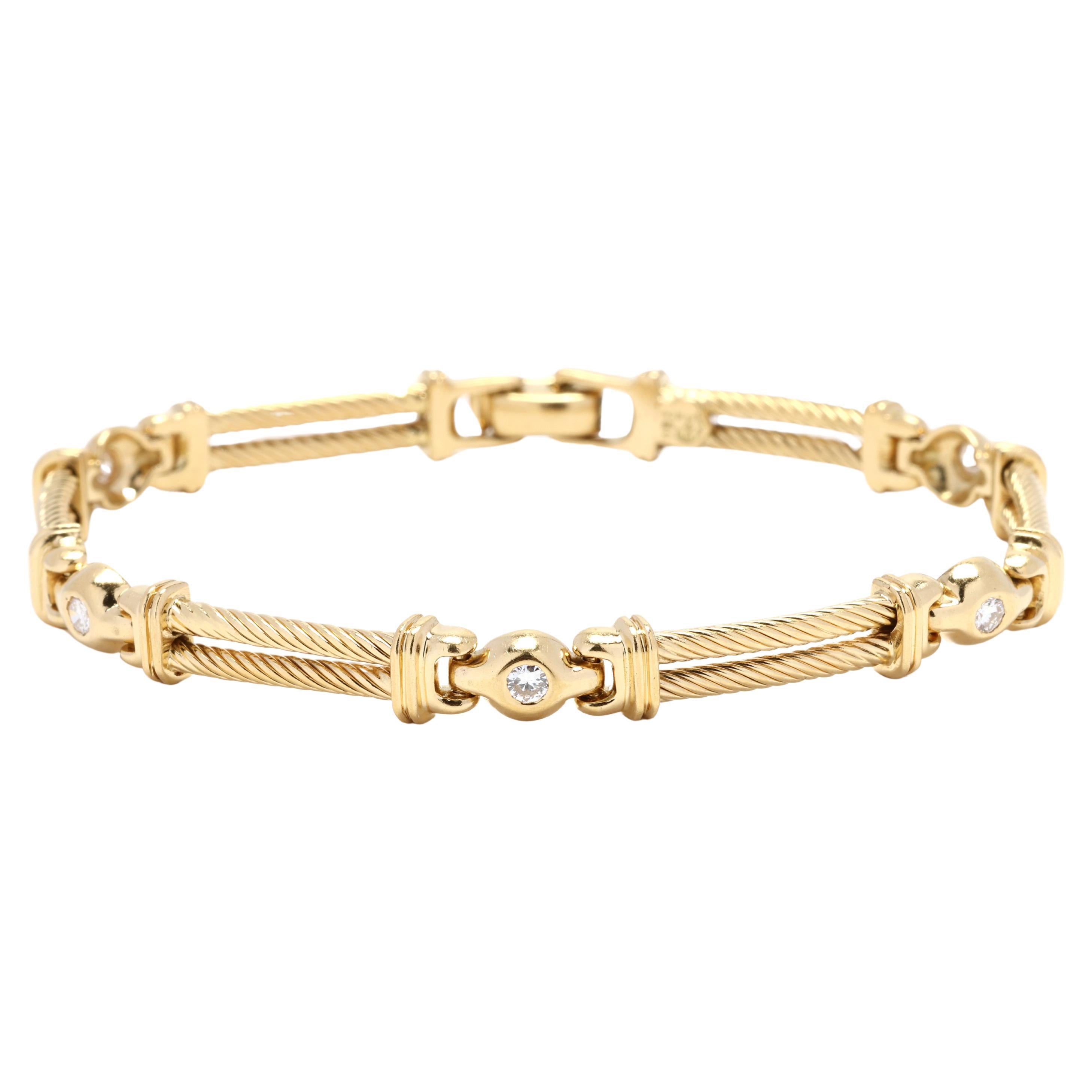 0.30ctw Diamond Line Bracelet, 18k Yellow Gold, Length 6.75 In., Fancy Diamond For Sale