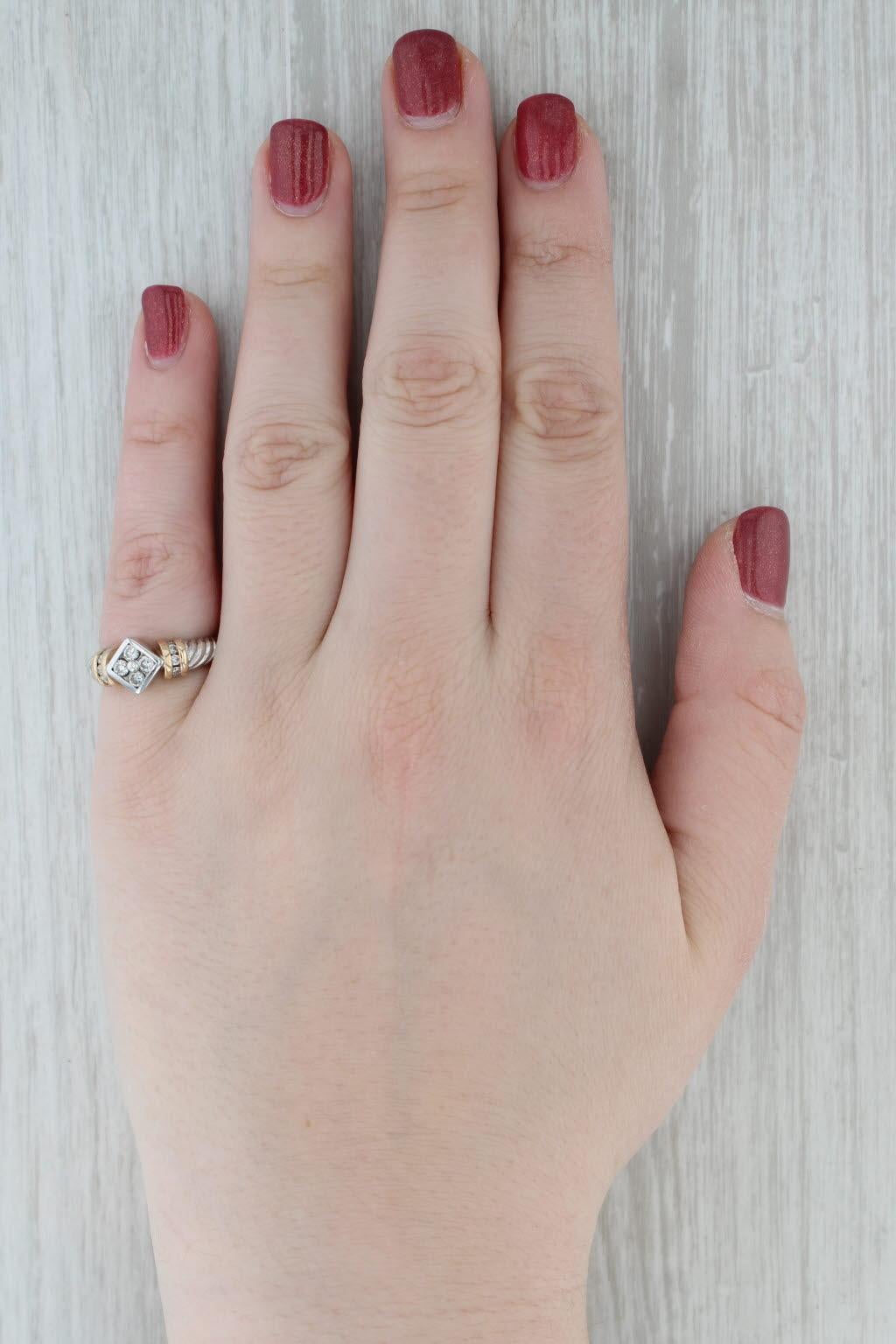 0.30ctw Diamond Ring 14k White Yellow Gold Size 5.5 Engagement For Sale 3