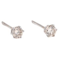 0.30ctw Diamond Stud Earrings, 14k White Gold, Tiny Diamond Studs