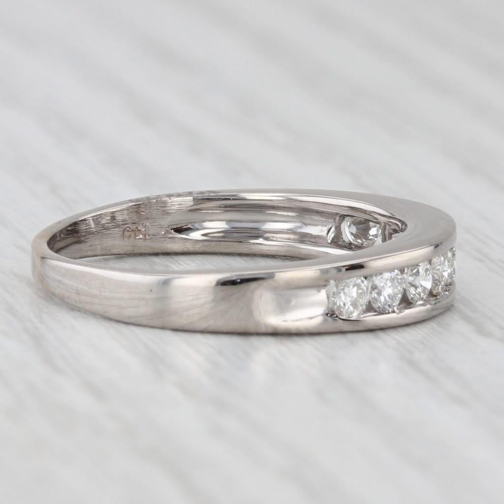 0,30ctw Diamond Wedding Band 14k Weißgold Größe 7,25 stapelbar Ring für Damen oder Herren im Angebot
