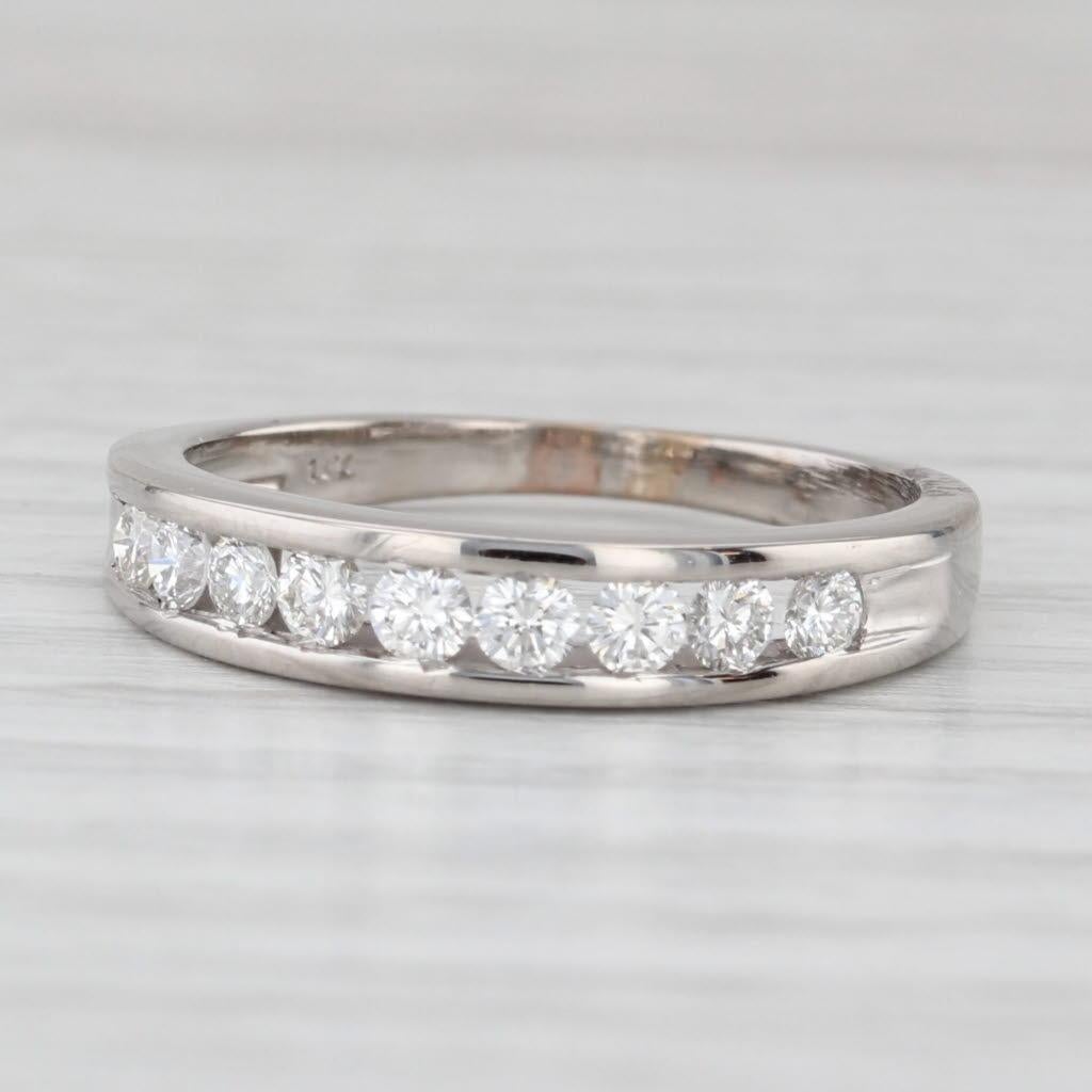 0,30ctw Diamond Wedding Band 14k Weißgold Größe 7,25 stapelbar Ring im Angebot 1