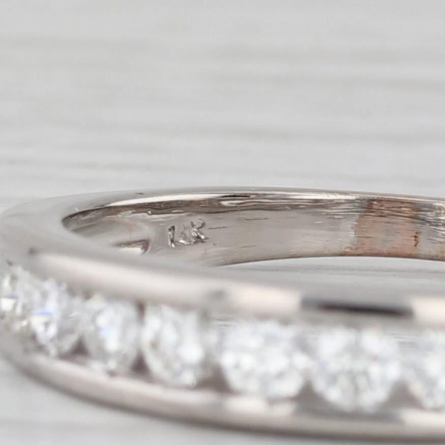 0,30ctw Diamond Wedding Band 14k Weißgold Größe 7,25 stapelbar Ring im Angebot 2