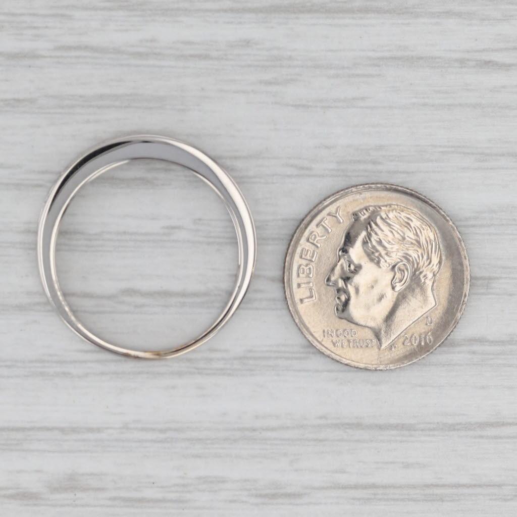 0,30ctw Diamond Wedding Band 14k Weißgold Größe 7,25 stapelbar Ring im Angebot 3