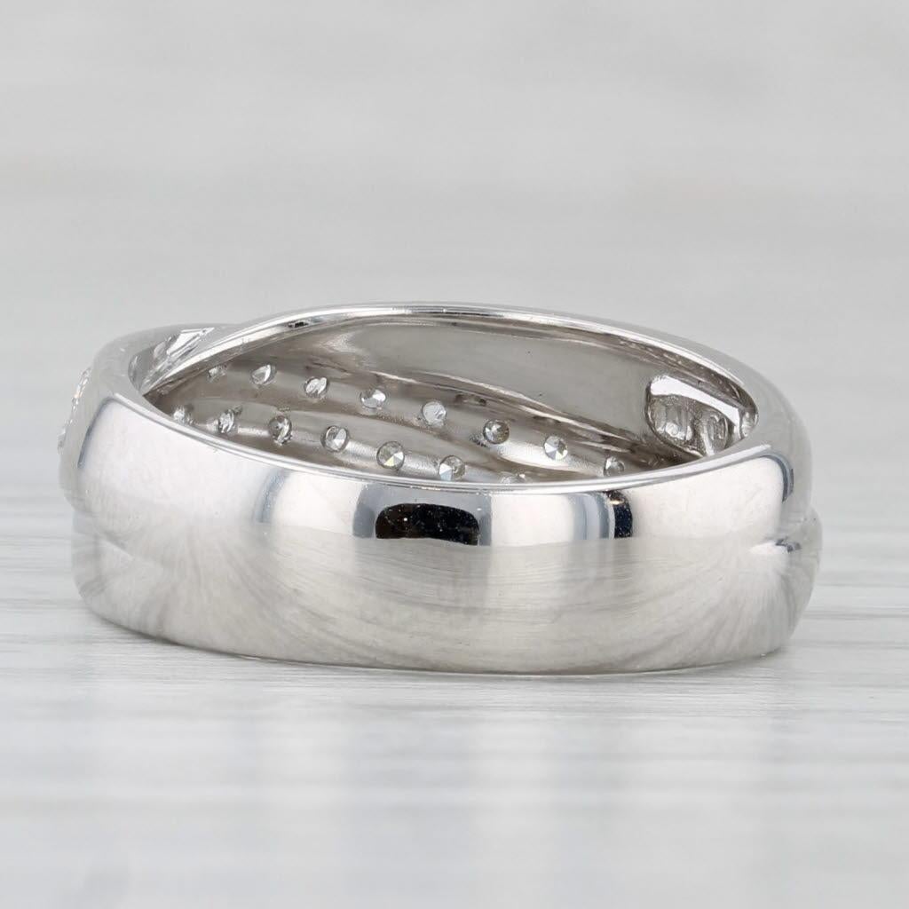 Taglio singolo Anello con sovrapposizione di diamanti da 0,30 ct. in oro bianco 14k Misura 7 Whiting in vendita