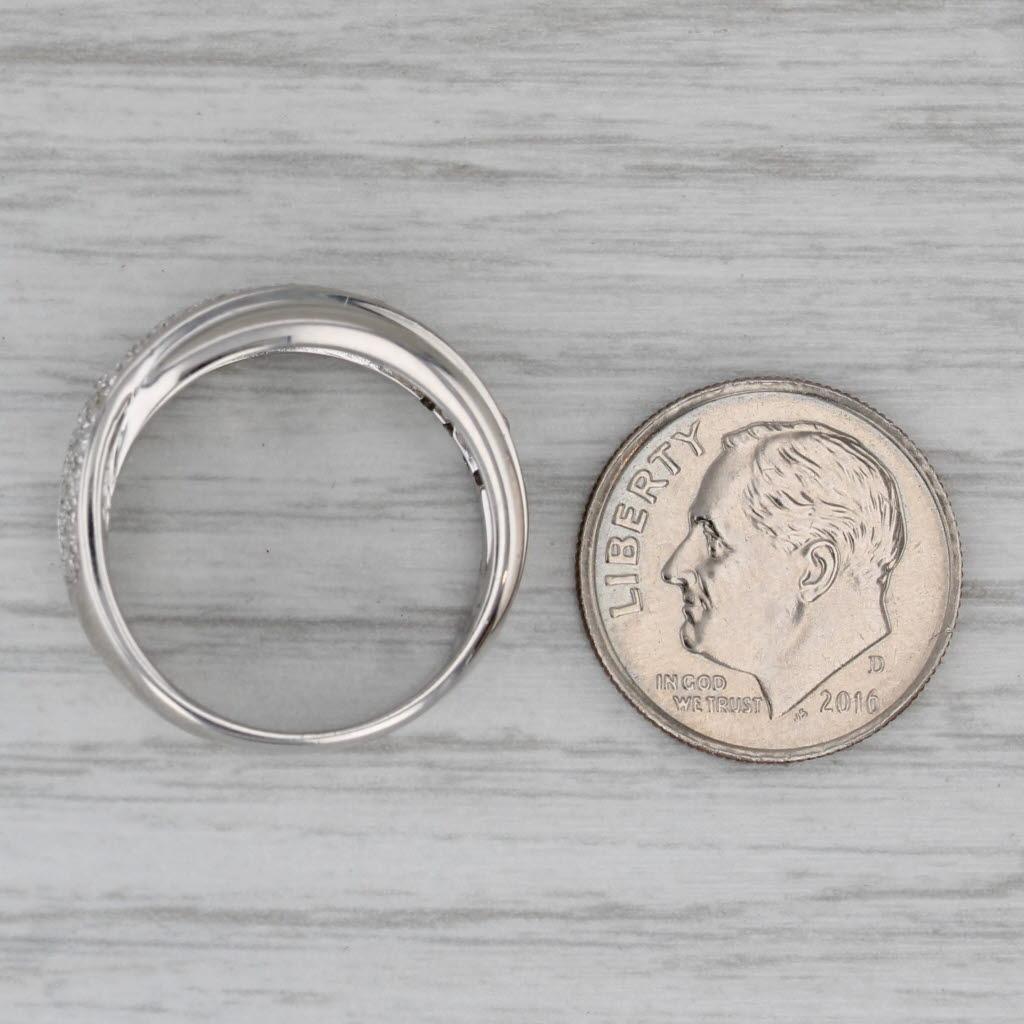 Anello con sovrapposizione di diamanti da 0,30 ct. in oro bianco 14k Misura 7 Whiting in vendita 1