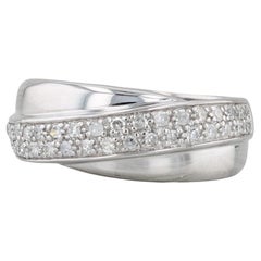 0,30ctw Pave Diamond Overlay Ring 14k Weißgold Größe 7 Hochzeit Band