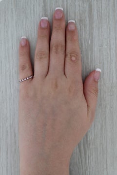 0,30 ct Rubin-Diamant-Ehering aus 14-karätigem Weißgold, stapelbar, Ringgröße 5