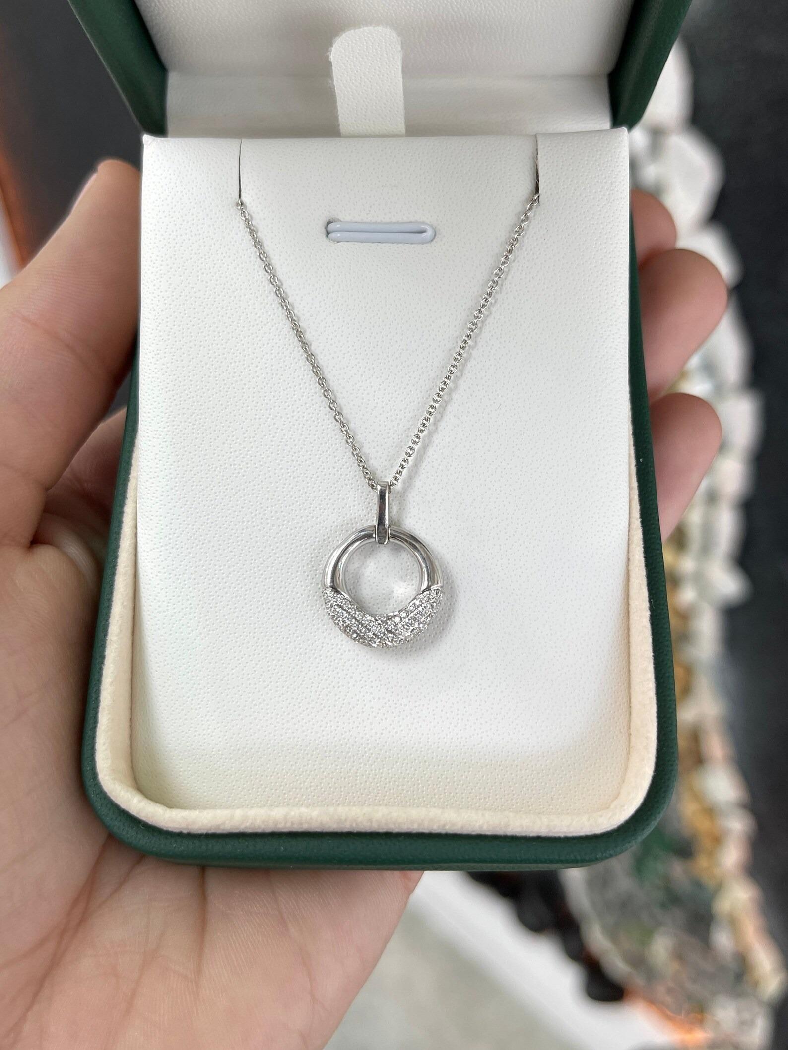 0,30 tcw natürlichen Brillant Rundschliff Diamant Kreis geformt Anhänger 14K (Moderne) im Angebot