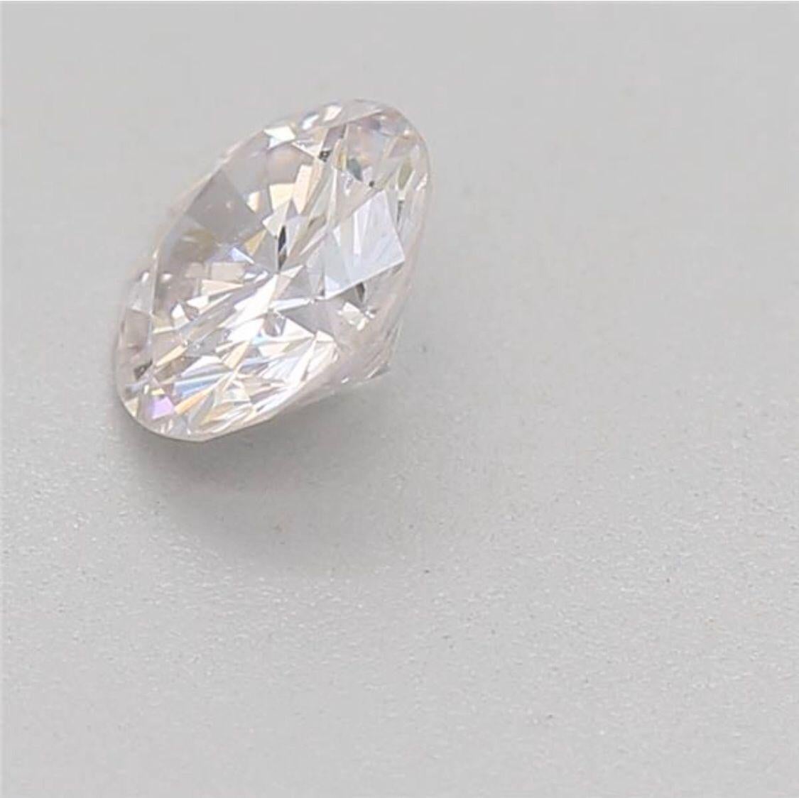 0.31 Carat Faint Pink Round Cut Diamond SI1 Clarity CGL Certified For Sale 7