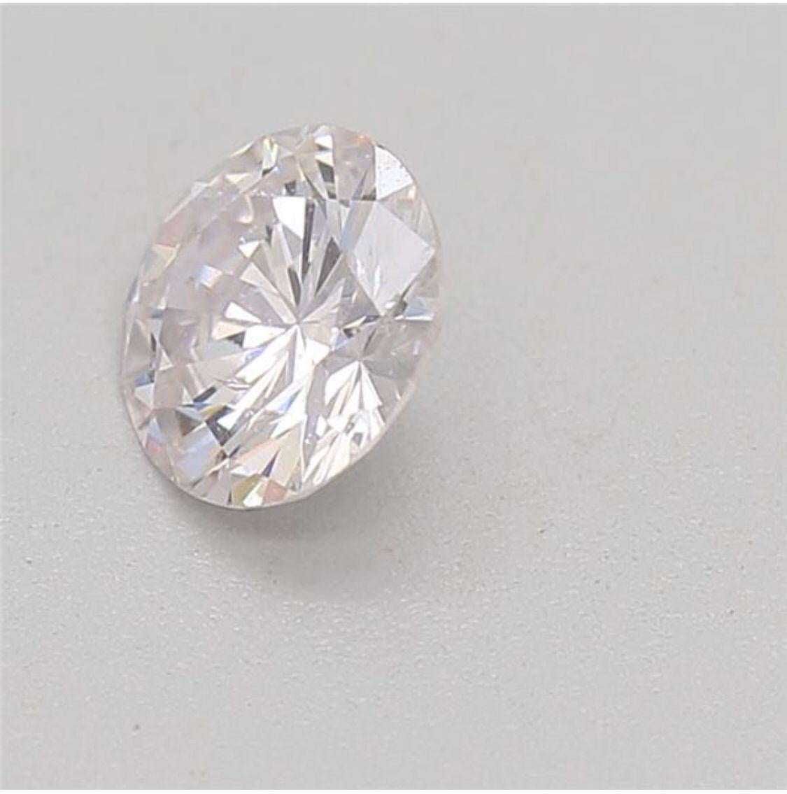 0.31 Carat Faint Pink Round Cut Diamond SI1 Clarity CGL Certified For Sale 9