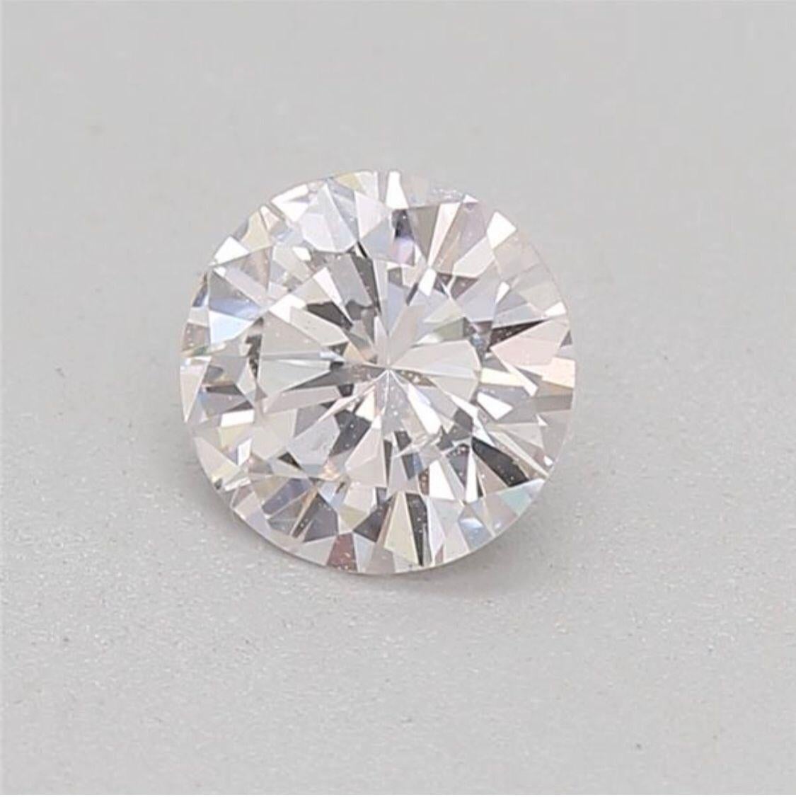 0.31 Carat Faint Pink Round Cut Diamond SI1 Clarity CGL Certified For Sale 10