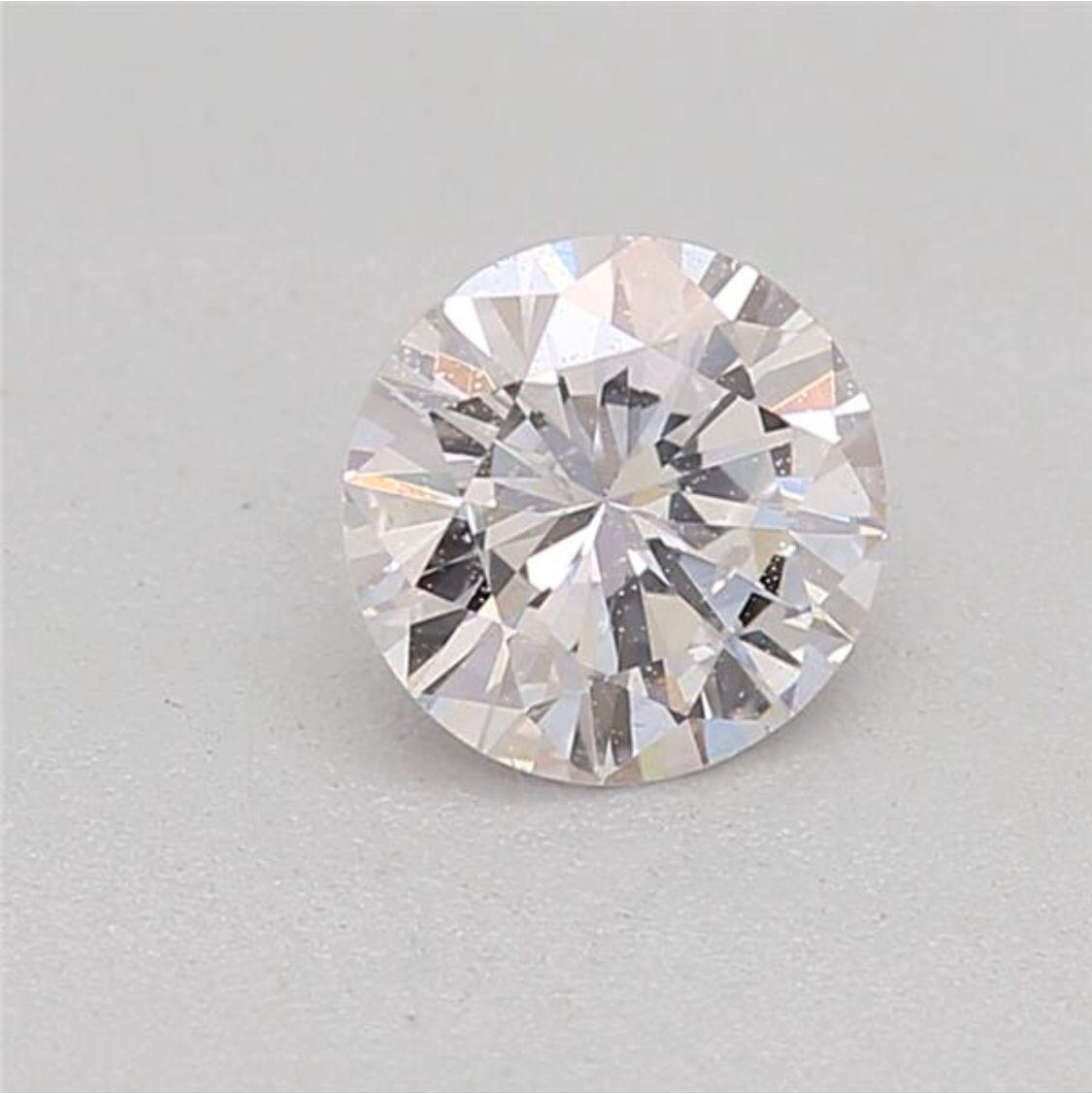 Taille ronde Diamant rose pâle taille ronde de 0,31 carat de pureté SI1 certifié CGL en vente