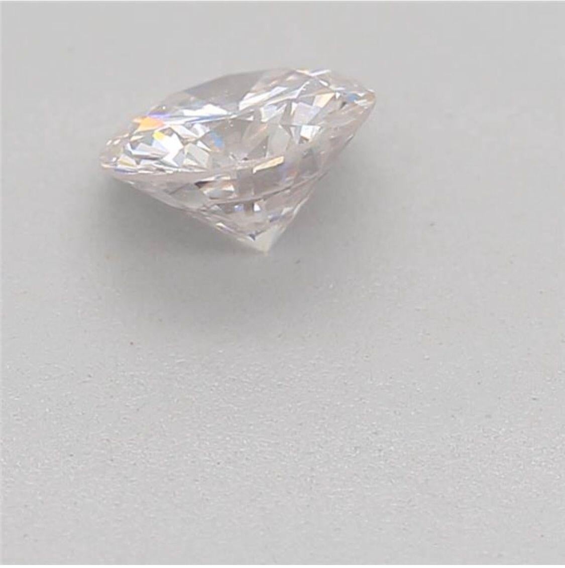 0.31 Carat Faint Pink Round Cut Diamond SI1 Clarity CGL Certified For Sale 5