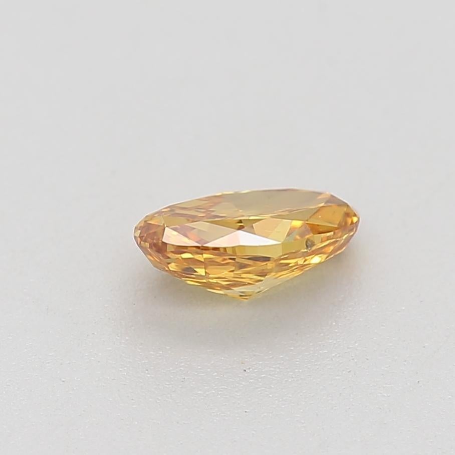Taille ovale Diamant de taille ovale jaune foncé orange fantaisie de 0,31 carat, pureté SI2, certifié GIA en vente