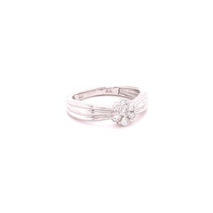 0.31 Carat Flower Diamond 14 Karat White Gold Ring