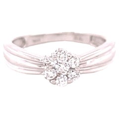 0.31 Carat Flower Diamond 14 Karat White Gold Ring