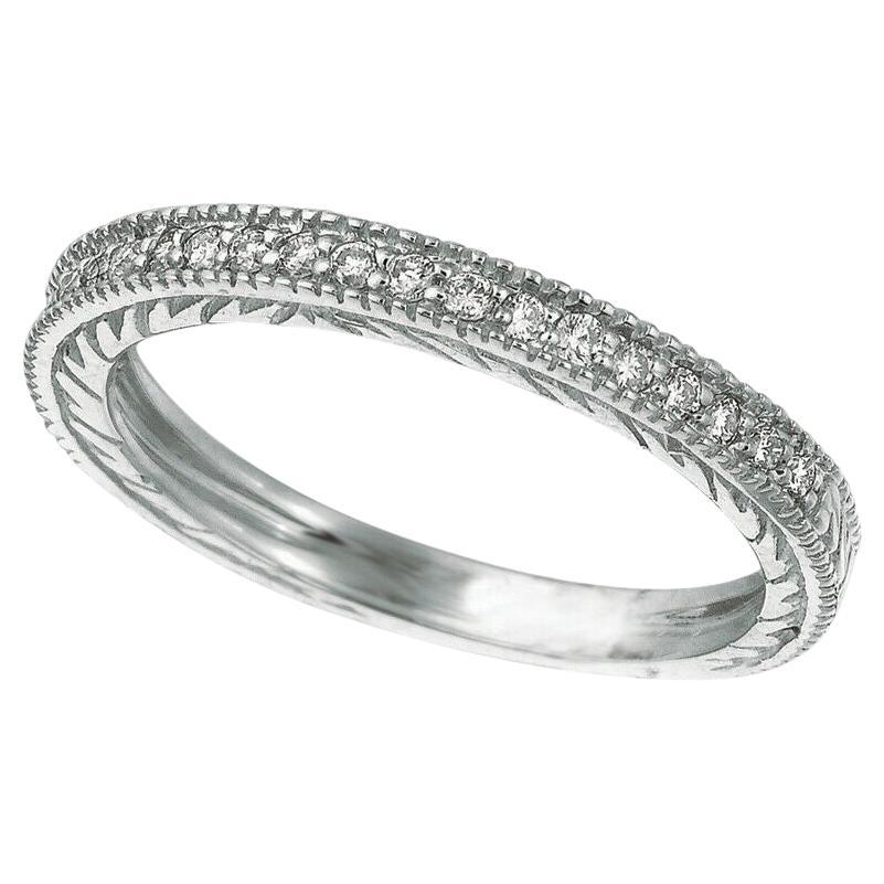For Sale:  0.31 Carat Natural Diamond Wedding Ring Band G SI 14K White Gold