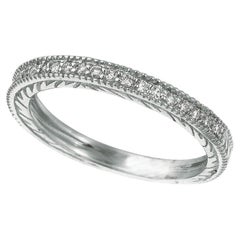 0.31 Carat Natural Diamond Wedding Ring Band G SI 14K White Gold