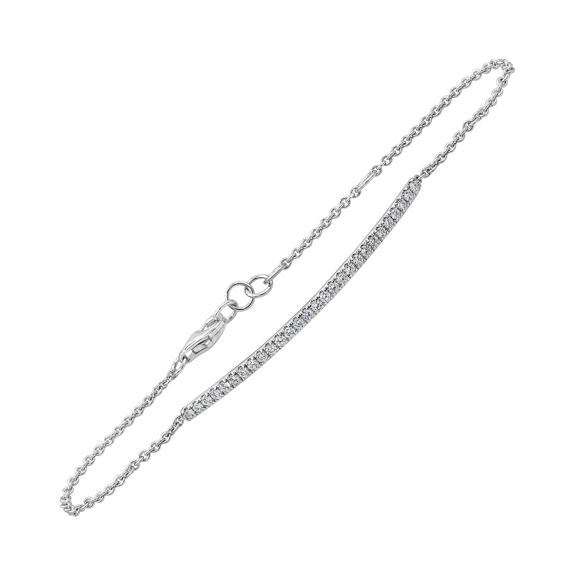 Roman Malakov 0.31 Carat Total Round Brilliant Diamond Line Bracelet For Sale