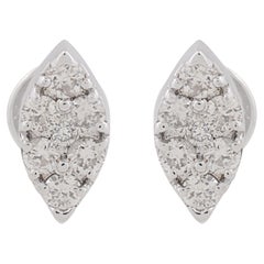 Boucles d'oreilles cloutées en diamant de 0,31 carat, pureté SI, couleur HI, en or blanc 10k.