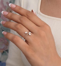 0.31 Carat SI/H Diamond Minimalist Open Bypass Ring 18 Karat White Gold