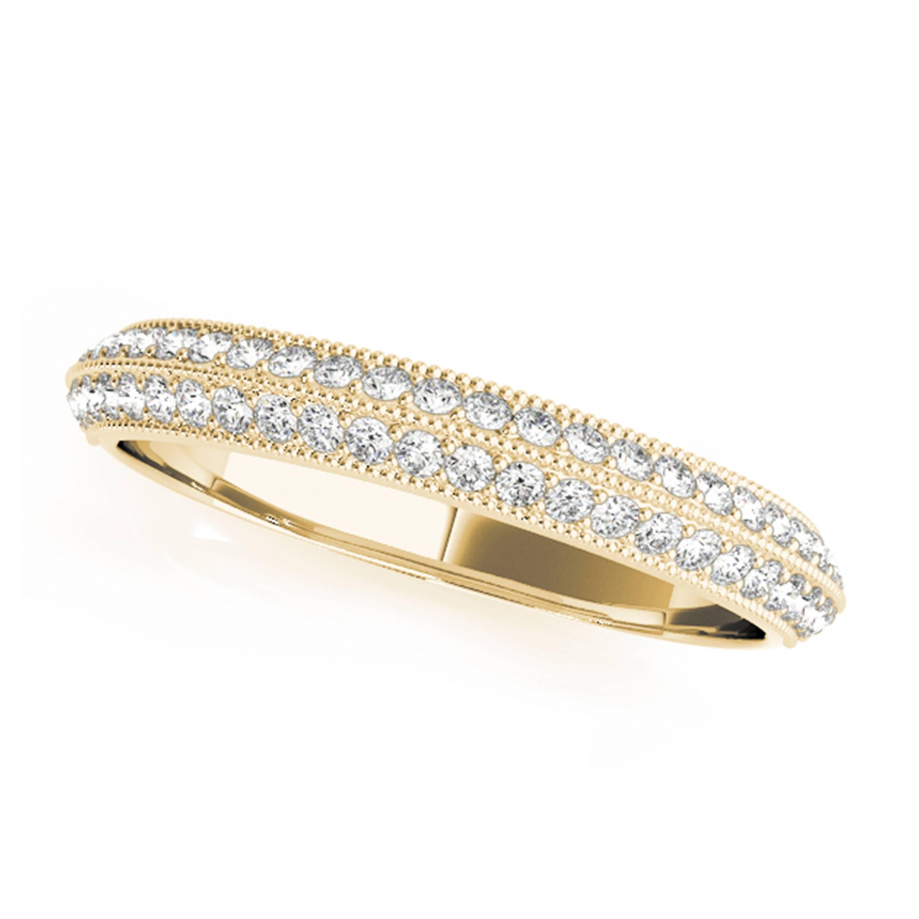 Material: 14k Yellow Gold 
Center Stone Details: 0.31 Carat White Diamonds Clarity: SI1-SI2 / Color: H-I

Ring Size: Size 7 (can be sized)
Fine one-of-a kind craftsmanship meets incredible quality in this breathtaking piece of jewelry.