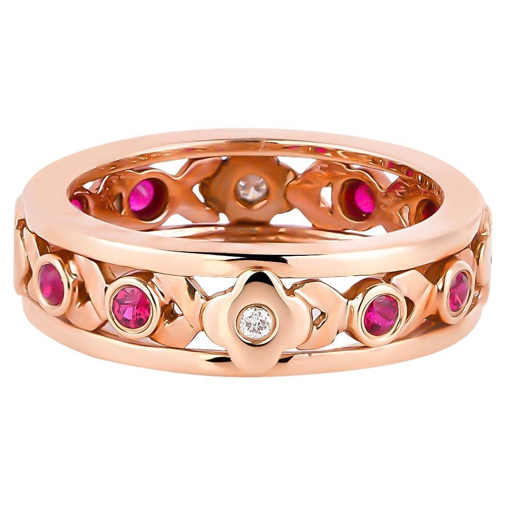 0,310 Karat Rubin-Ring aus 14 Karat Roségold im Angebot