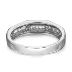 0.31Cttw Channel Set Round Diamond Wedding Band Ring 14K White Gold Size 7.5
