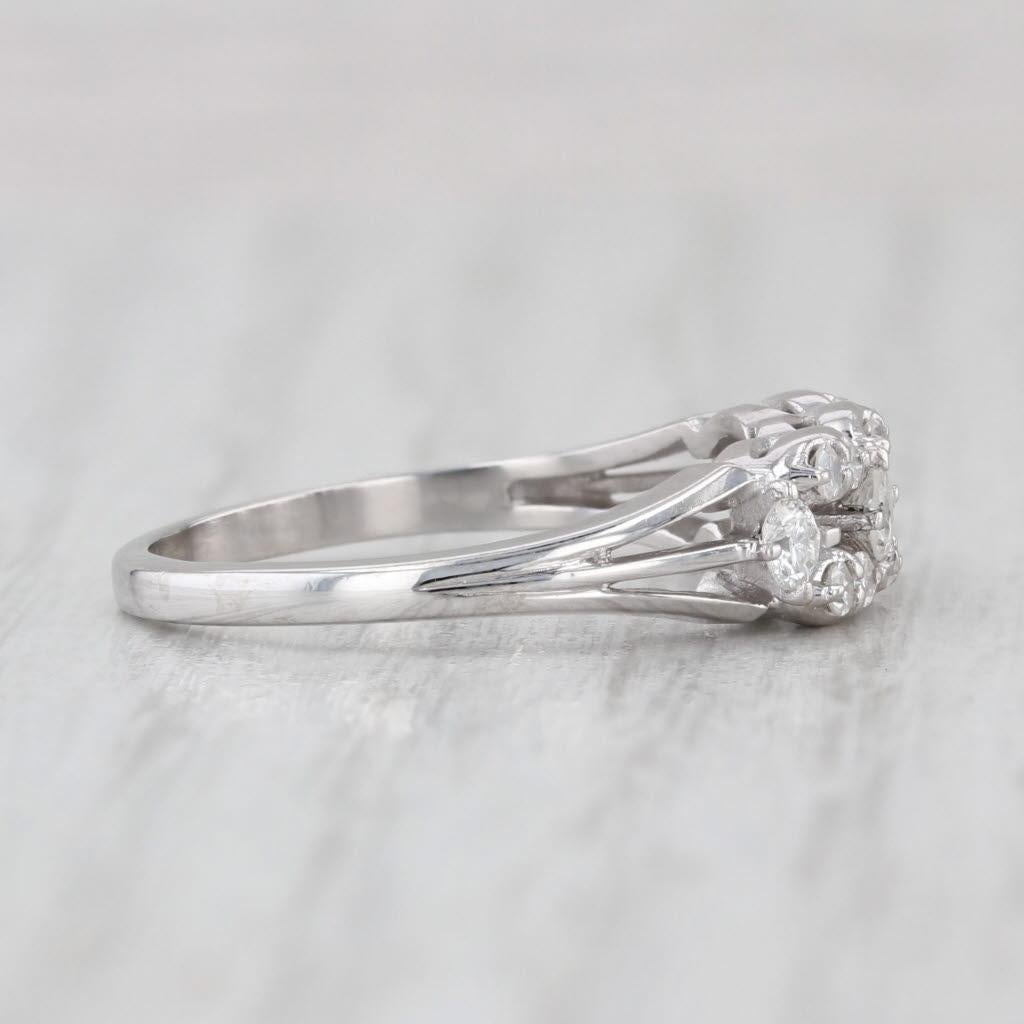 da uomo o donna Anello con diamante da 0,31ctw in oro bianco 18k misura 6,25 Fascia nuziale impilabile in vendita