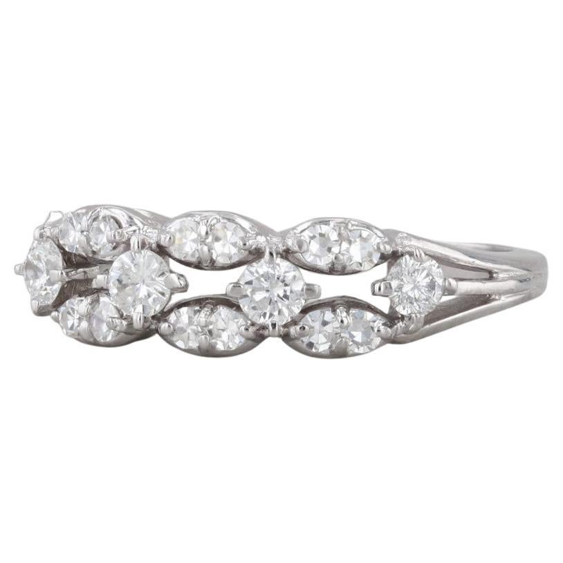 Anello con diamante da 0,31ctw in oro bianco 18k misura 6,25 Fascia nuziale impilabile