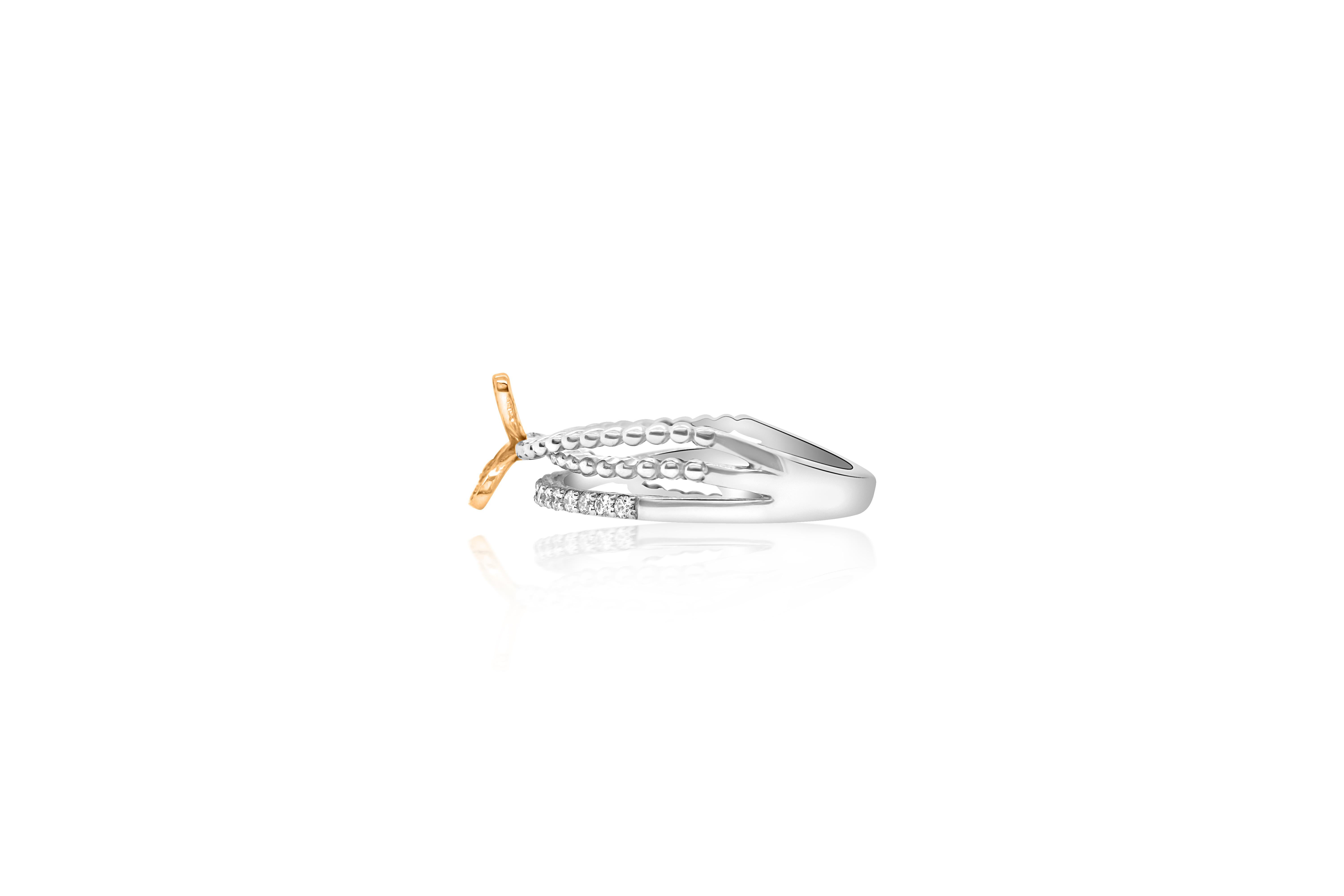 Contemporary 0.32 Carat Butterfly Diamond Ring