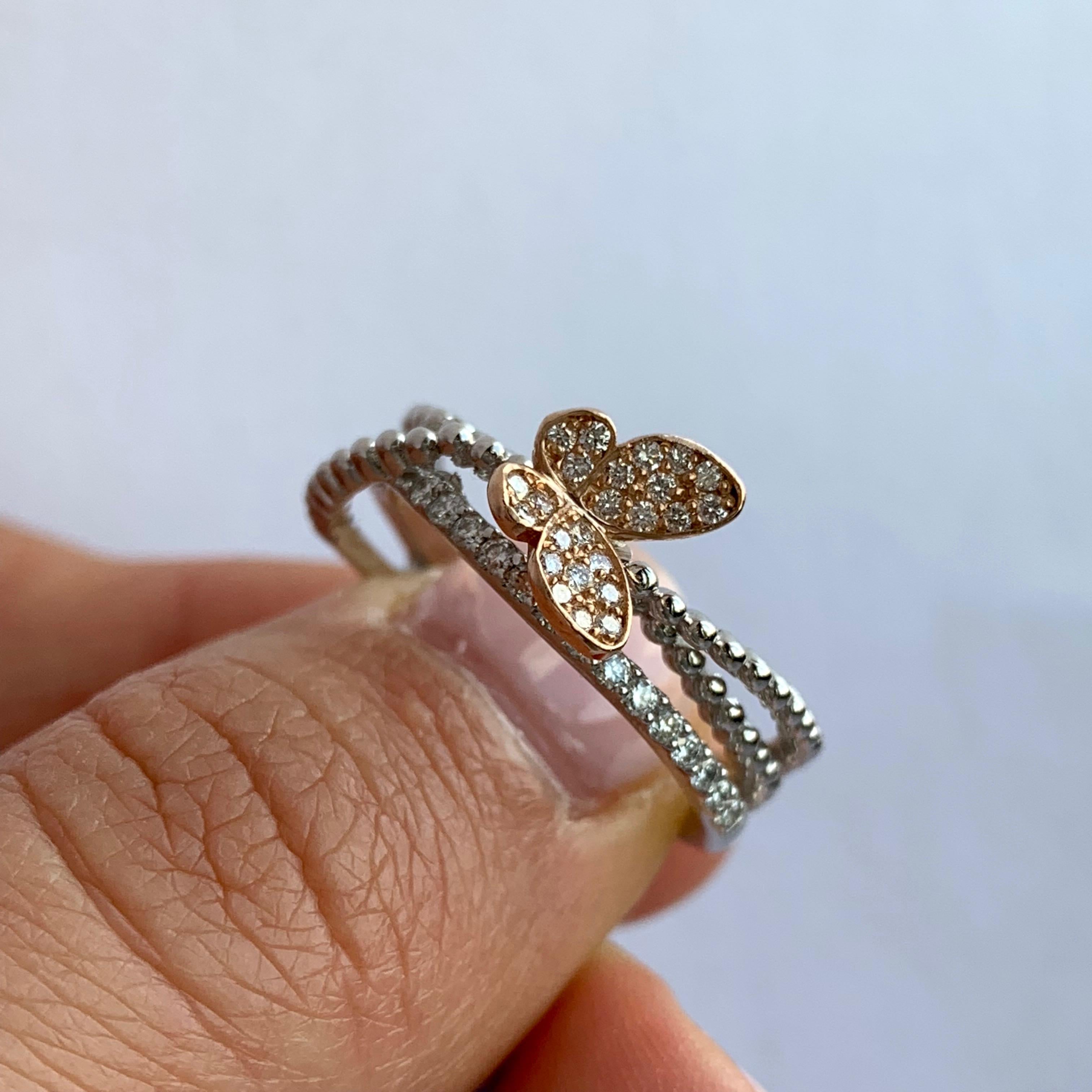 Women's 0.32 Carat Butterfly Diamond Ring