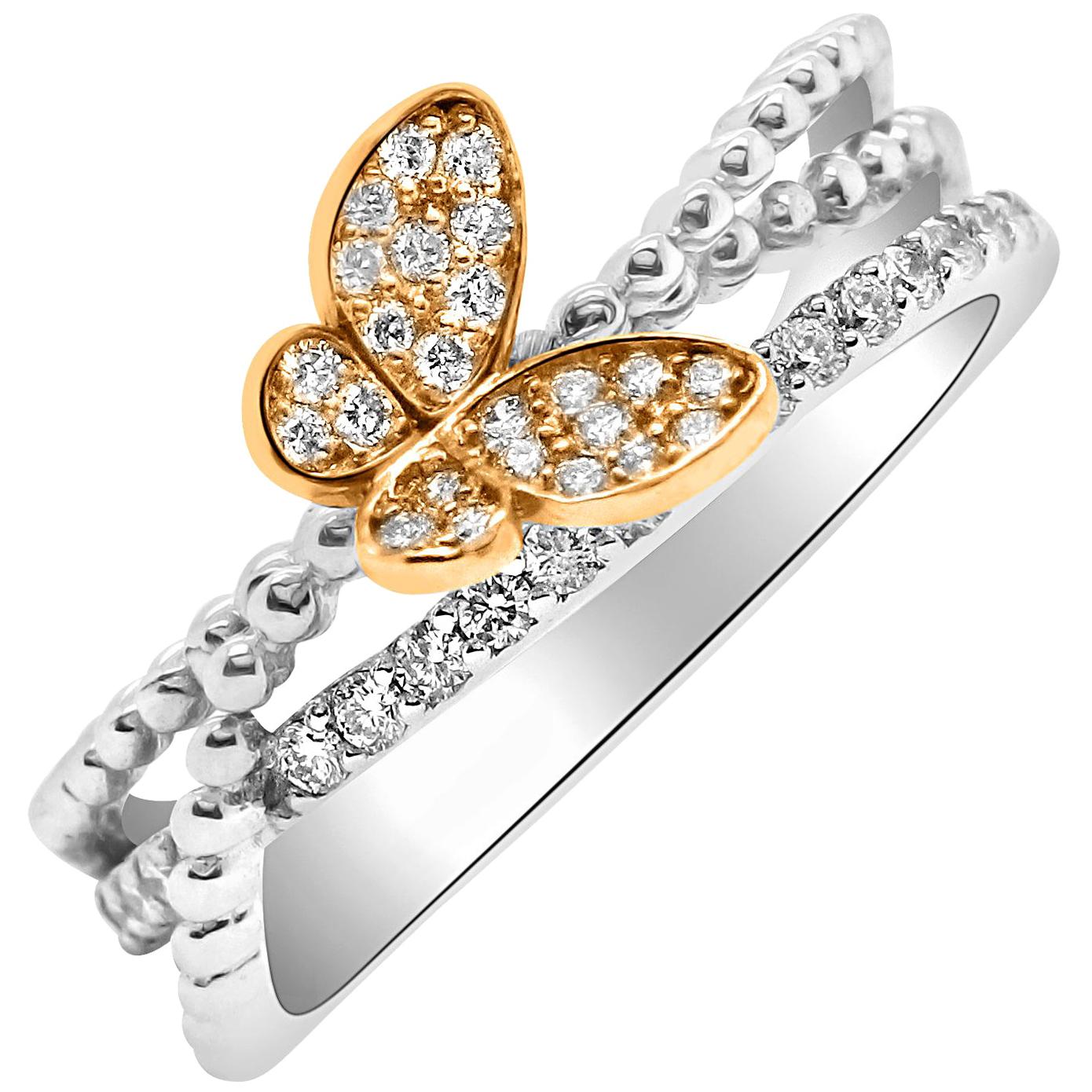 0.32 Carat Butterfly Diamond Ring
