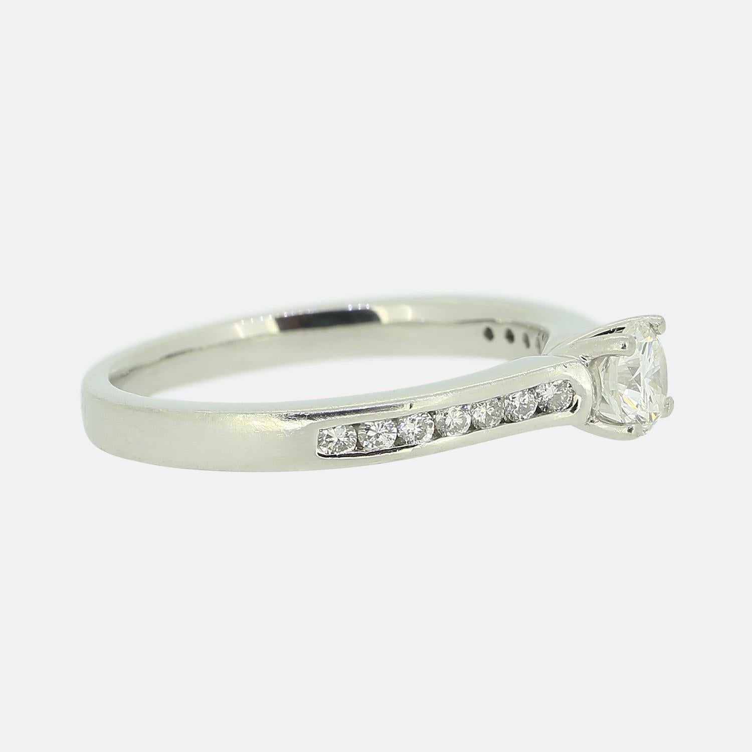 Brilliant Cut 0.32 Carat Diamond Engagement Ring For Sale