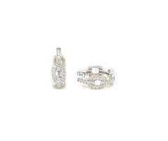 Orecchini a cerchio con pave set di diamanti da 0,32 carati in oro bianco 14 carati