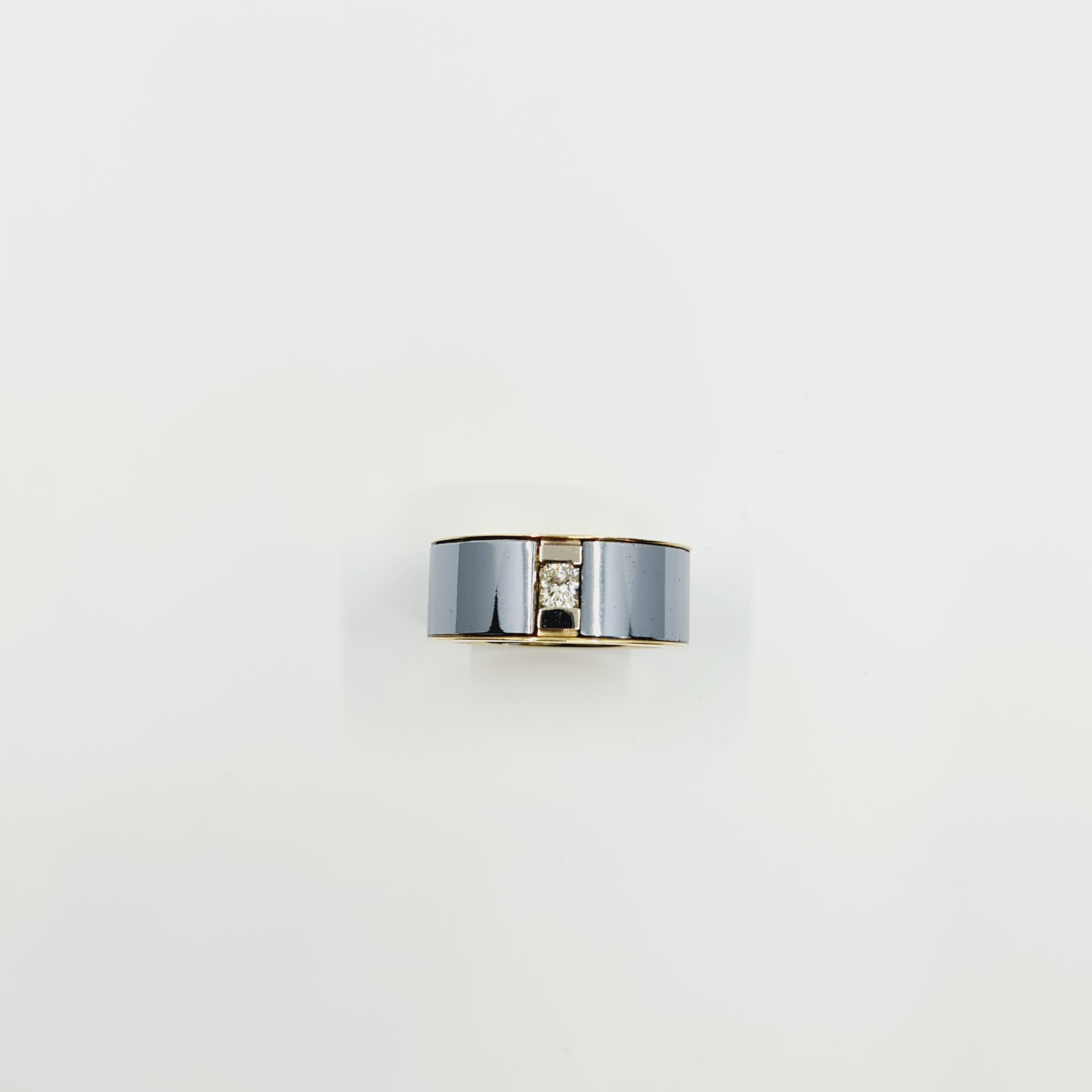 Modern 0.32 Carat Diamond Ring Champagner/VS 14k Gold, Flanders Cut Diamonds For Sale