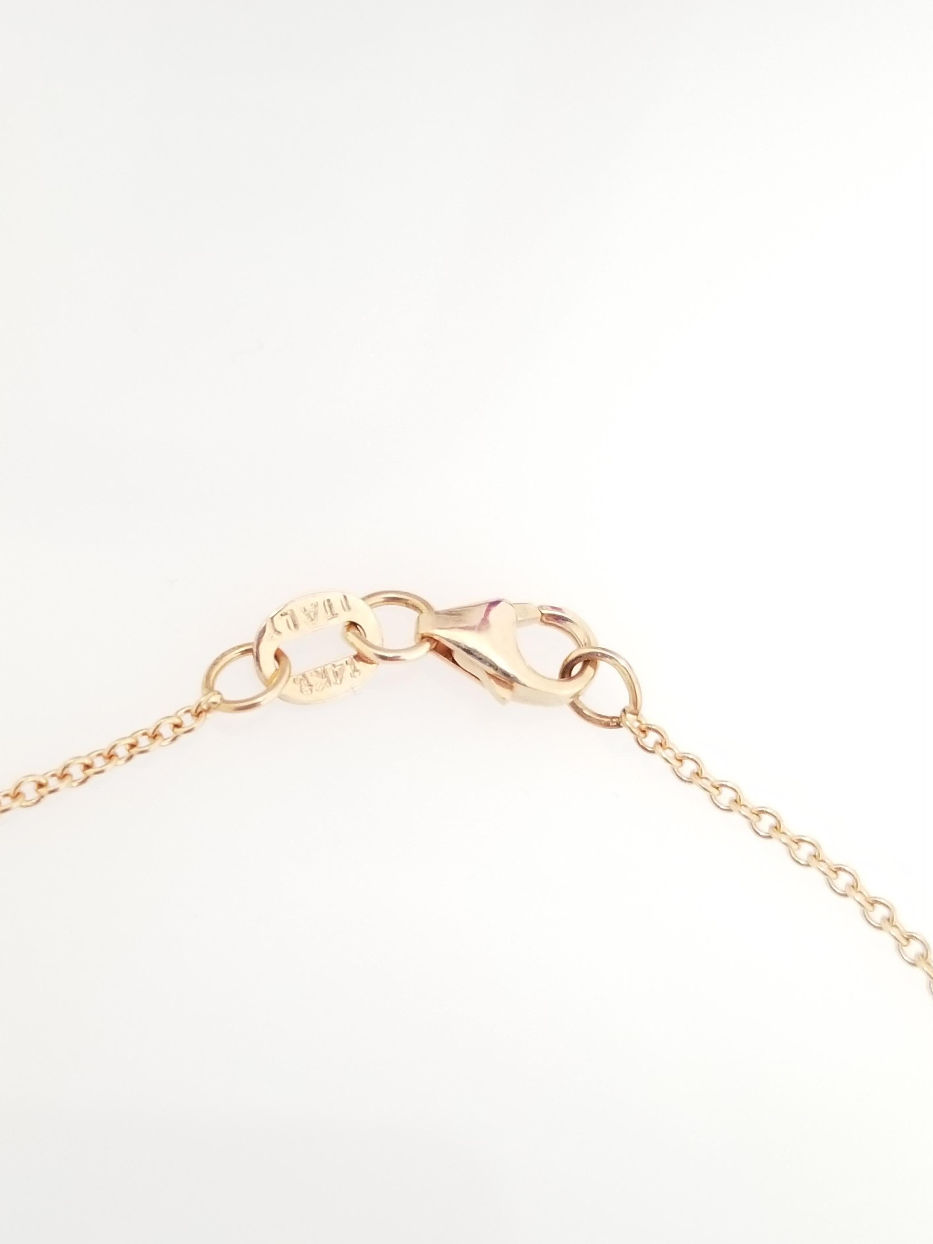Bracelet station en or rose 14 carats avec un seul diamant de 0,32 carat Neuf - En vente à Great Neck, NY
