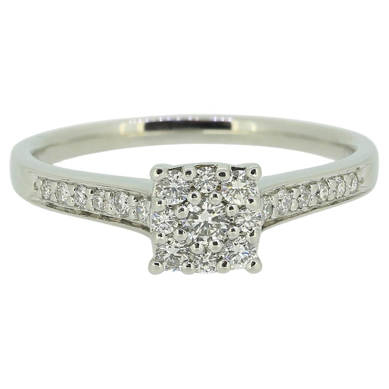 0.32 Carat Diamond Square Faced Ring