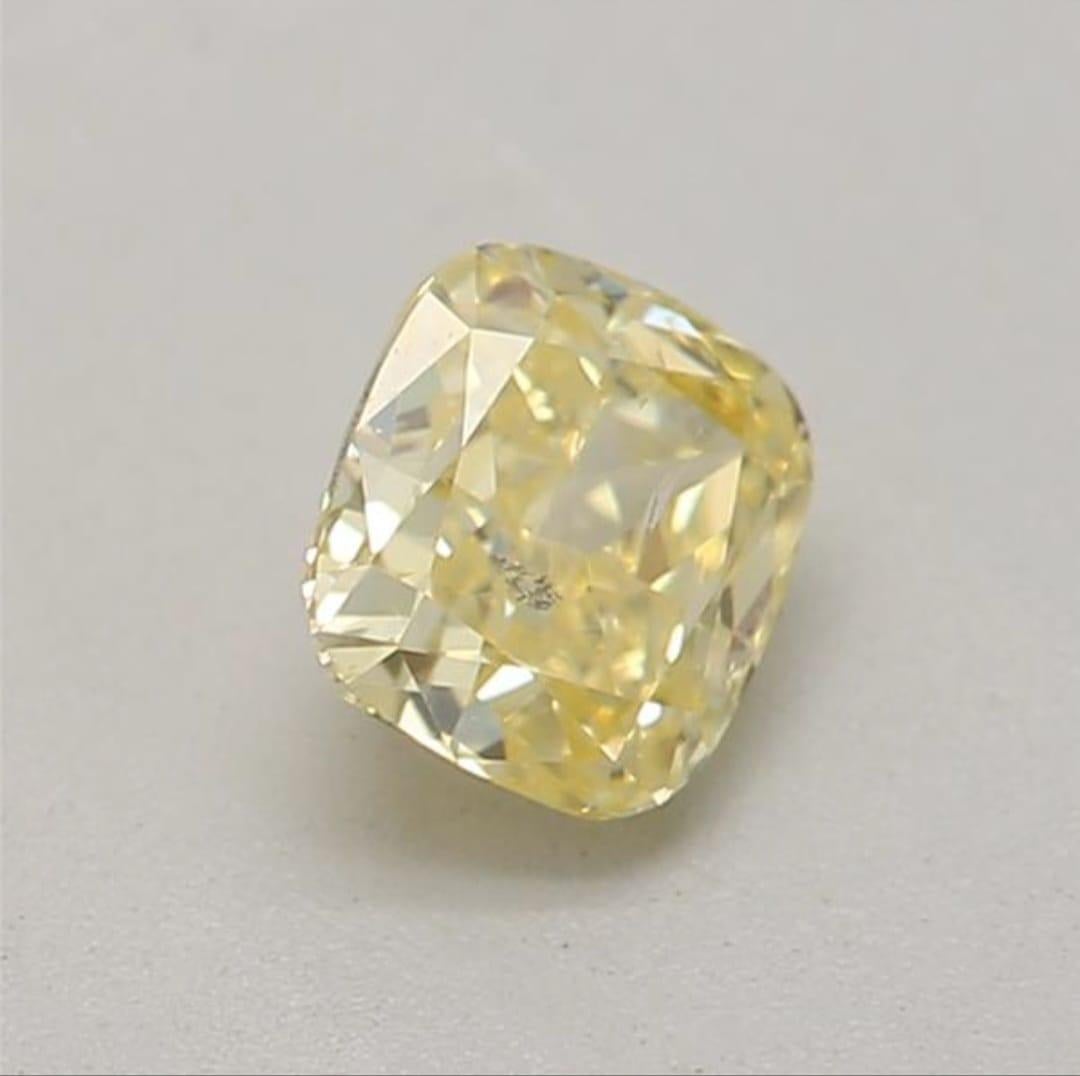 **100% NATURAL FANCY COLOUR DIAMOND**

✪ Diamond Details ✪

➛ Shape: Cushion 
➛ Colour Grade: Fancy Intense Yellow
➛ Carat: 0.32
➛ Clarity: I1
➛ GIA Certified 

^FEATURES OF THE DIAMOND^

Our fancy intense yellow diamond is highly sought after for