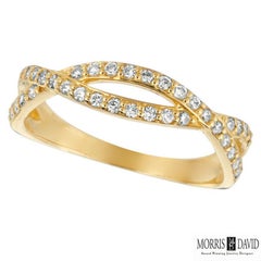 0.32 Carat Natural Diamond Pave Ring G SI 14 Karat White Gold