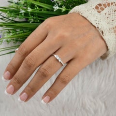 0.32 Carat SI Clarity HI Color Diamond Stackable Band Ring 18 Karat White Gold