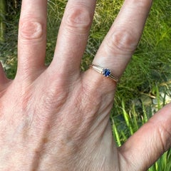 0.32 Carat Zambian Sapphire in Fluted & Tapered 14K Rose Gold Solitaire Ring