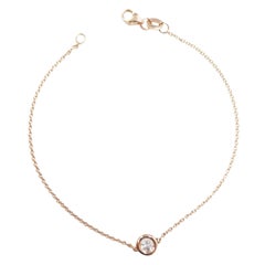 0,32 Karat einzelnes Diamant-Station-Armband aus 14 Karat Roségold