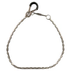 032C Silber Schwarze Glieder-Metall-Halskette mit Kette