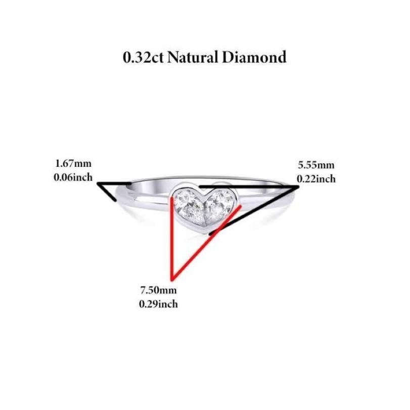 0.32ct Diamond Heart Illusion Ring In New Condition For Sale In Fatih, 34