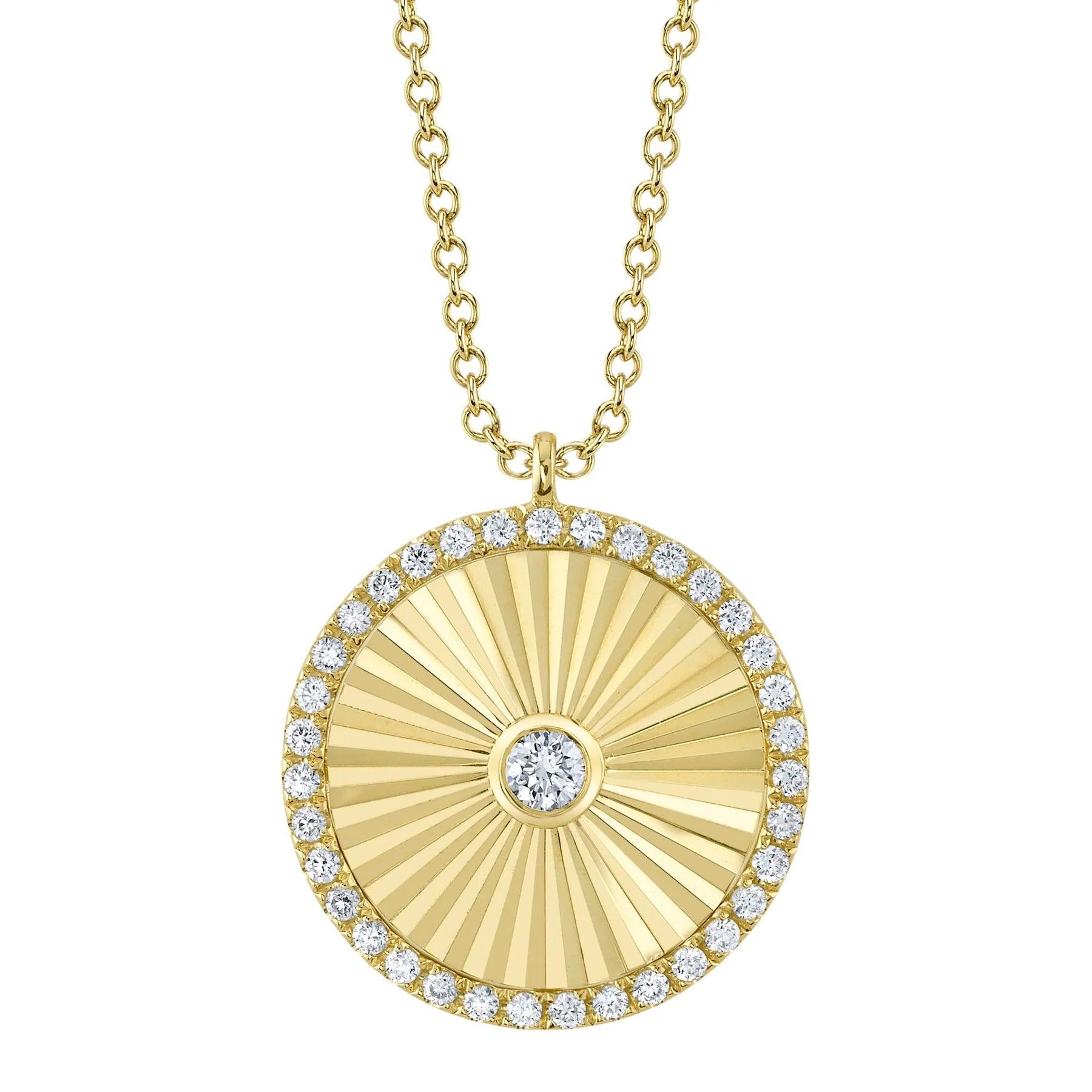 0.32ct Round Brilliant Cut Diamond Medallion Pendant