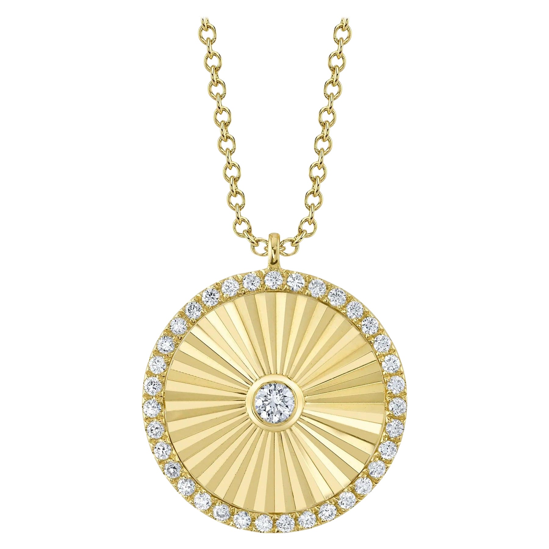 0.32ct Round Brilliant Cut Diamond Medallion Pendant