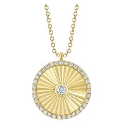 0.32ct Round Brilliant Cut Diamond Medallion Pendant
