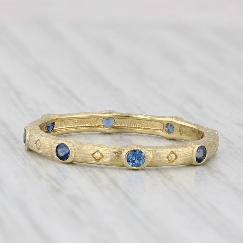 Round Cut 0.32ctw Blue Sapphire Jude Frances Ring Provence Gemstone Stacker Band Size 6.5